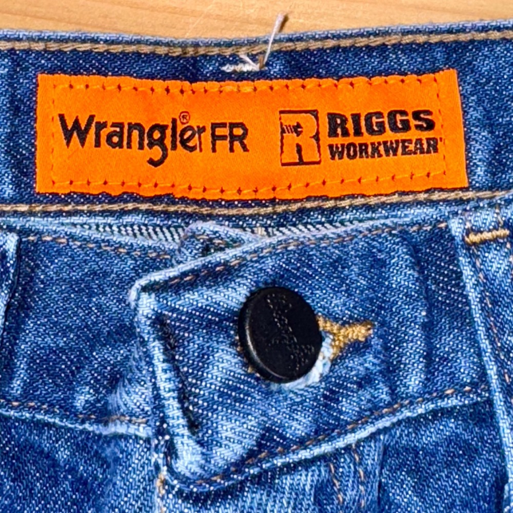 Wrangler FR Riggs Workwear Flame Resistant Carpenter Jeans 46x30 Mens Blue Denim